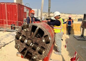 Joseph Gallagher workers finish up their microtunnelling project in Bahrain.