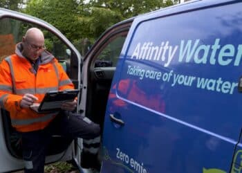 An Affinity Water technician on site.